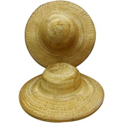 Sombrero chino de bambú punta redonda